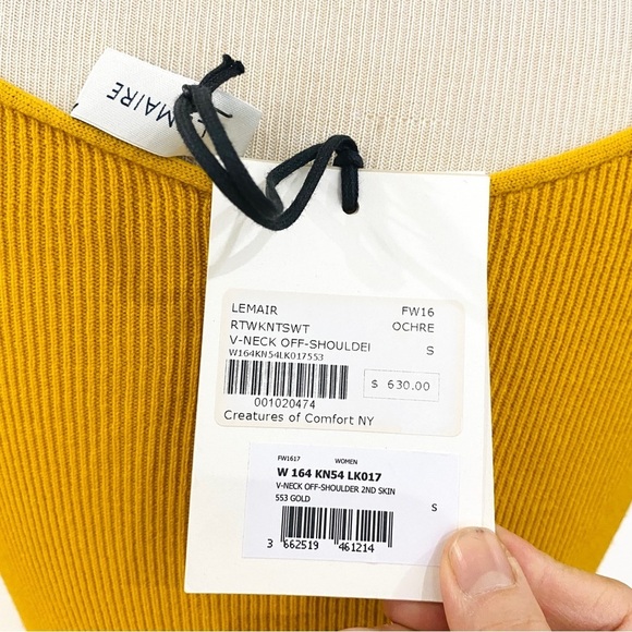 Lemaire V-neck off the shoulder wool top Made in Italy - Picture 7 of 8